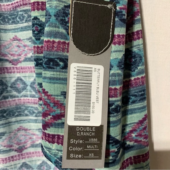 Double D Ranch Boho Western Print Open Front Cardigan Sweater - Picture 5 of 8